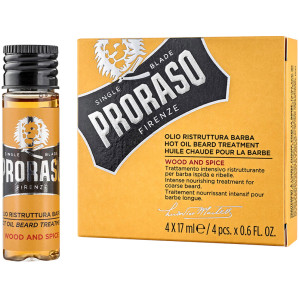 Олія для догляду за бородою розігрівальна Wood&Spice Proraso, 4х17 мл